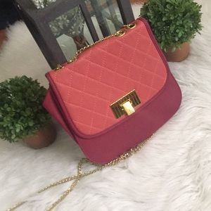 Pink Color-block Purse